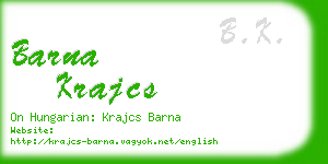 barna krajcs business card